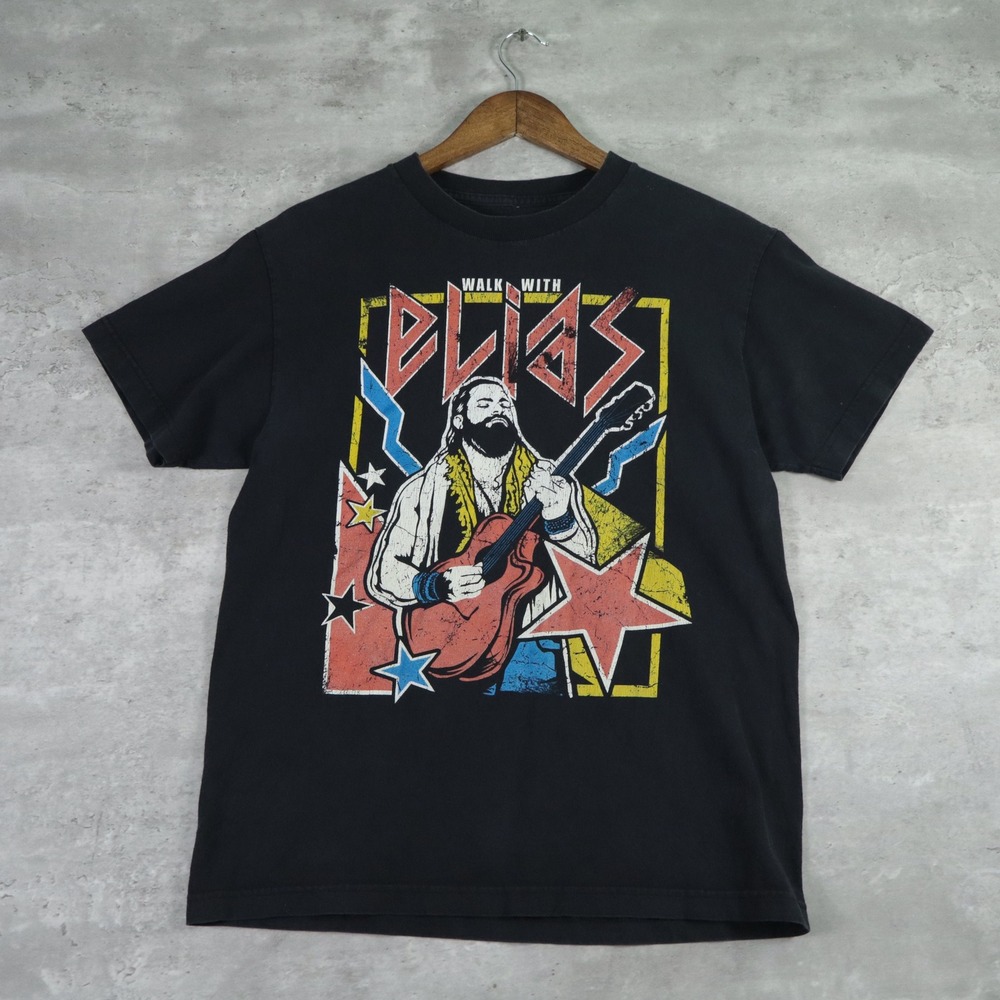 WWE Elias Walk With Elias Graphic Tee M Black Wrestling